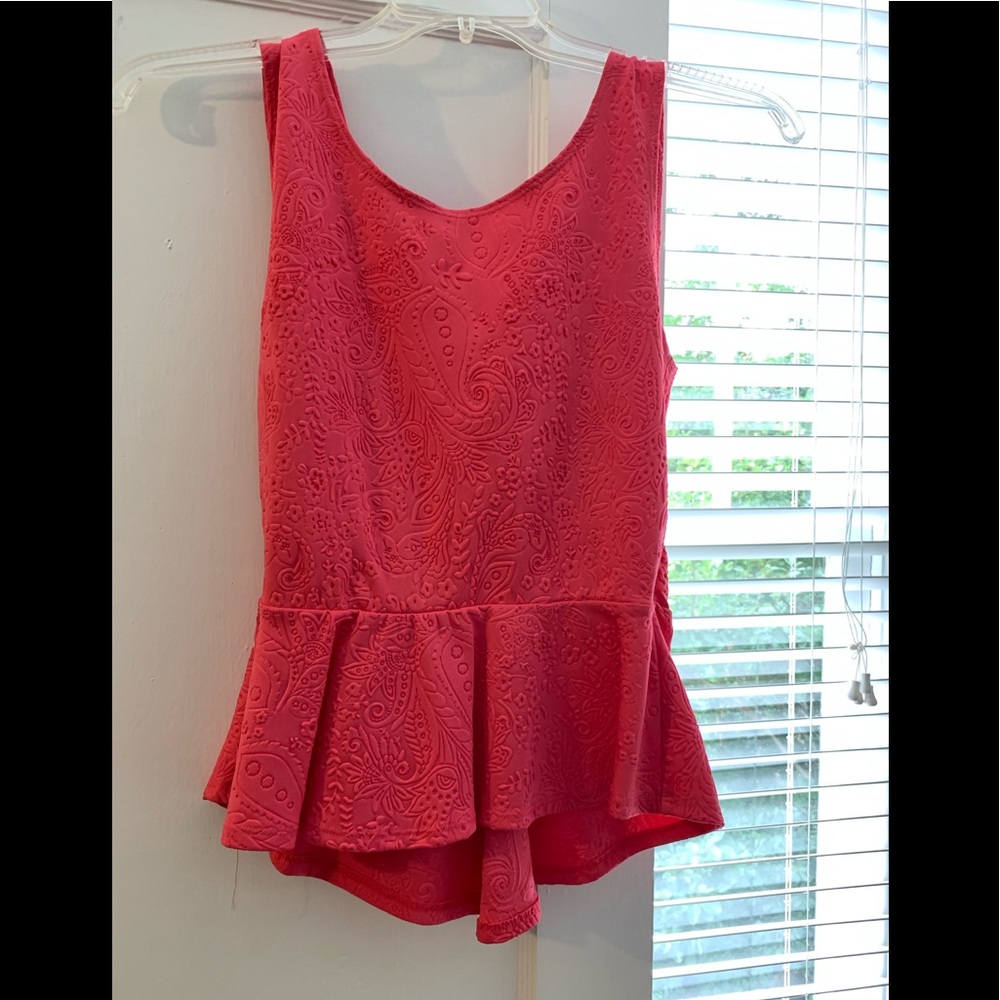 Pitaya Pink Peplum Top Sz L